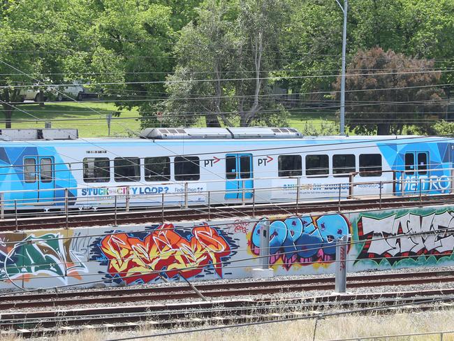HOLD FOR MONDAY HERALD SUN-----Graffiti around Melbourne's sporting precinct leading up to  the Boxing Day Test and the Australian Open over summer.  Picture: Alex Coppel.
