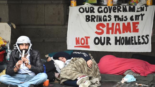 Rough sleepers are due to be evicted today for restoration works. Picture: Nicole Garmston