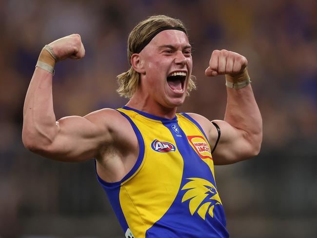 Eagles skipper Liam Duggan is ‘really confident’ wunderkind Harley Reid will remain at the club long-term. Picture: Will Russell/AFL Photos via Getty Images