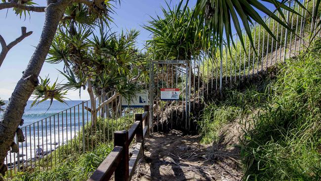 The Oceanview track at Burleigh Heads has been badly damaged by landslides and has been closed. Picture: Jerad Williams