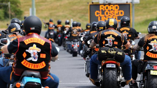 Members of the Bandidos' motorcycle gang in Burnie last year.