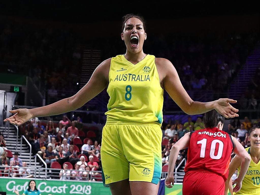 Liz Cambage flashes plenty of cleavage as the Aussie basketball star  celebrates LA Sparks signing