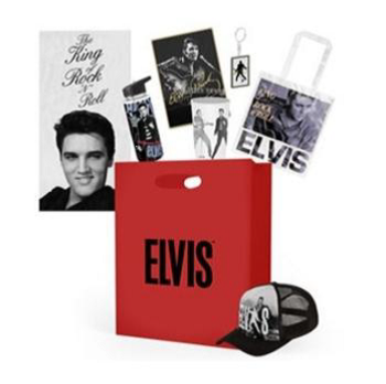 At their most expensive, novelty showbags like this Elvis memorabilia collection will cost you $35. Picture: Supplied