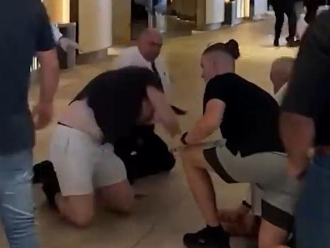 A man has been arrested and security guards have been injured in a major brawl at Star Casino on the Gold Coast. Picture: 9News