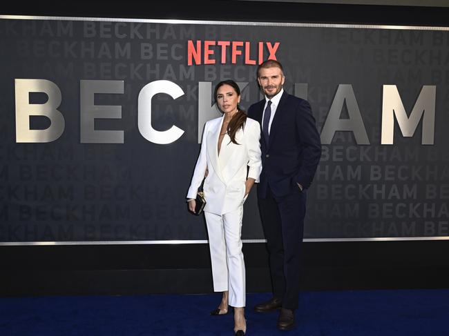 Victoria and David Beckham attend the Netflix 'Beckham' UK Premiere in London, England. Picture: Gareth Cattermole/Getty Images