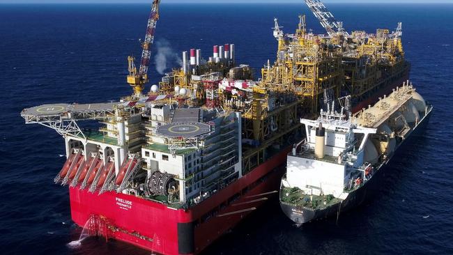 The $US12bn Prelude floating LNG venture off the northern Australian coast was to blame for the bulk of the impairment as Shell cut its oil price forecasts and revised its stance over the “attractiveness” of the venture. Picture: Reuters