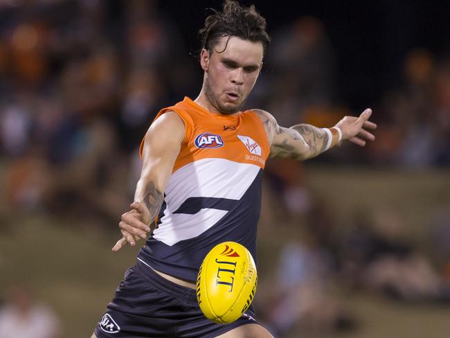 Zac Williams of the Giants during the AFL JLT Community Series pre-season match between the GWS Giants and the Sydney Swans at Blacktown International Sportspark in Sydney, Saturday, March 2, 2019. (AAP Image/Craig Golding) NO ARCHIVING, EDITORIAL USE ONLY