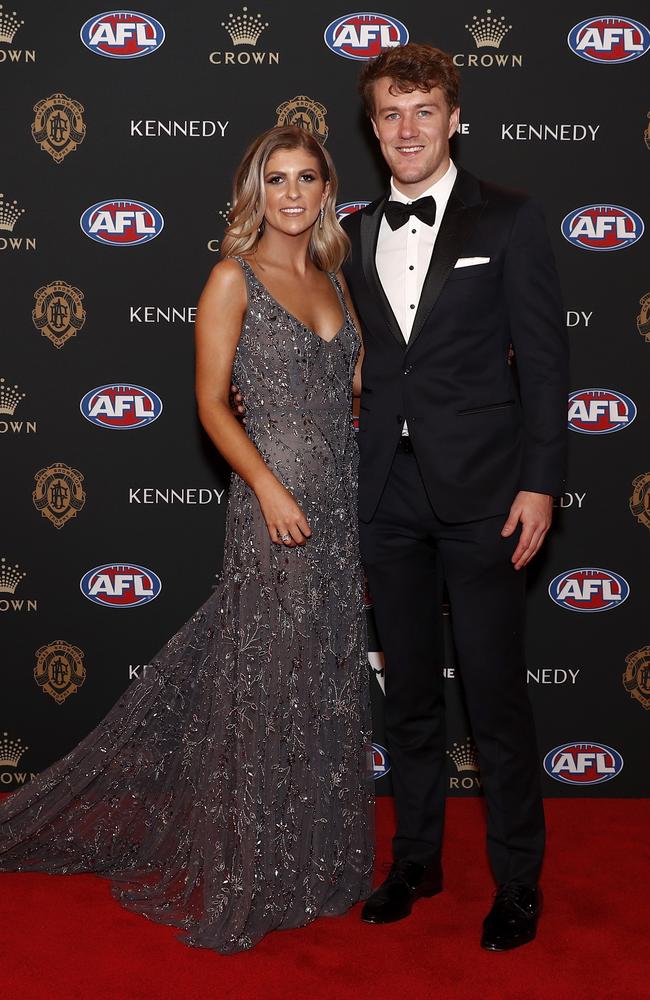 Jack Macrae of the Bulldogs, with Louisa Macleod. Picture: Daniel Pockett/AFL Photos