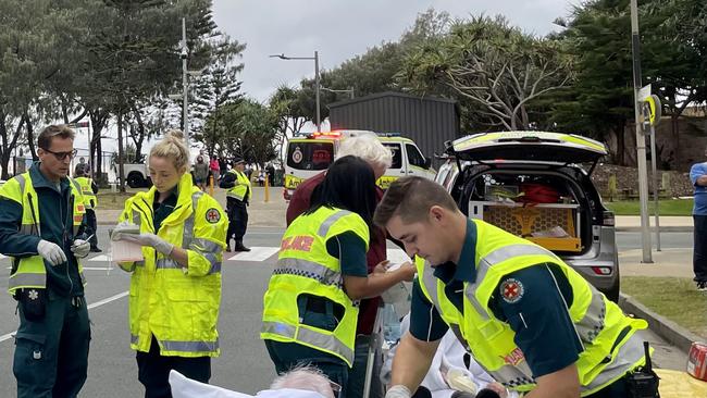 Paramedics responding to the fire at the Q1. Picture: Queensland Ambulance Service (QAS)