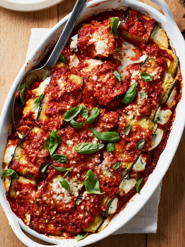 These eggplant ricotta rolls make vegetables tasty.