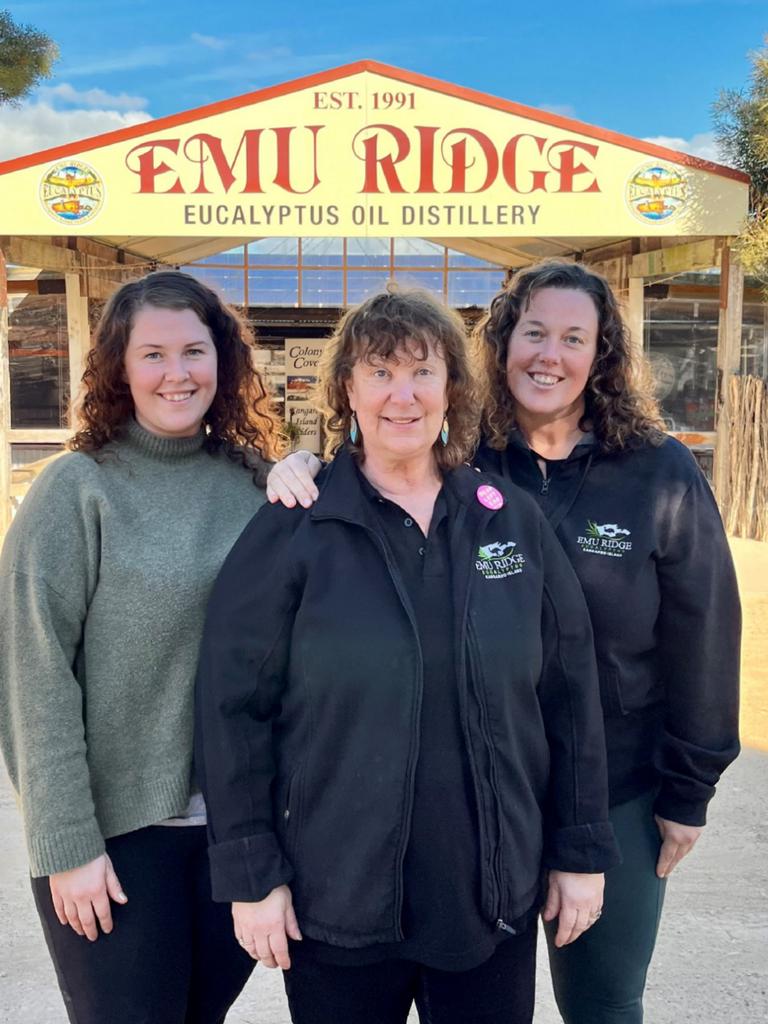 Bev, Melissa and Tiffany Turner, Emu Ridge Eucalyptus Oil Distillery, Kangaroo Island. Picture: Supplied