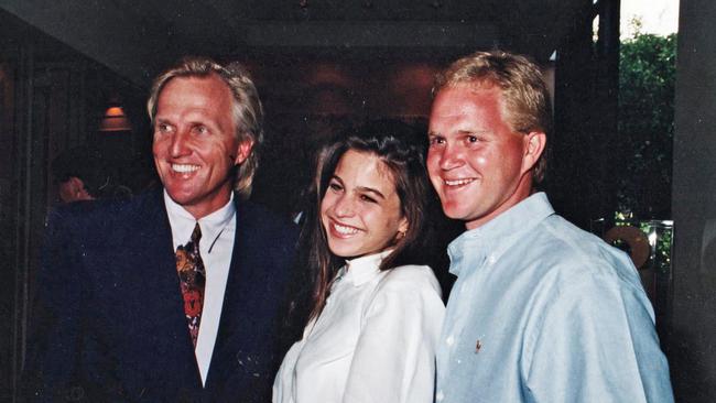 Greg Norman, Jill and Gary Nicklaus at Gold Coast International Hotel 1992. Picture: Regina King.