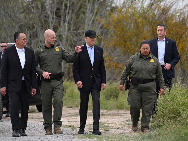 US President Joe Biden visiting the US-Mexico border last month. Picture: Jim Watson (AFP)