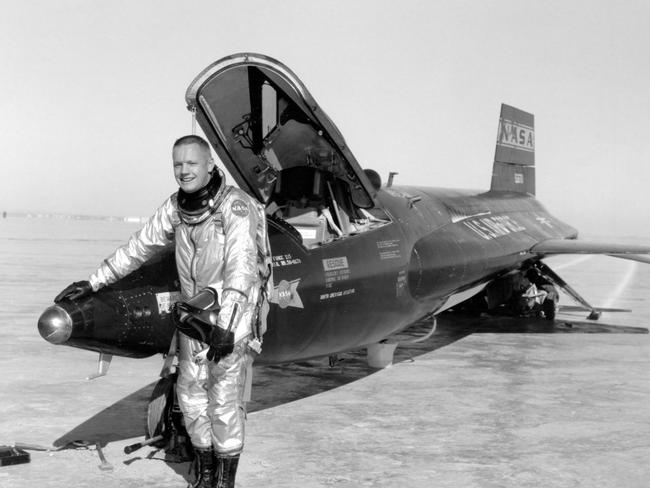 Neil Armstrong in 1960 after flying the X-15 rocket plane. Courtesy NASA