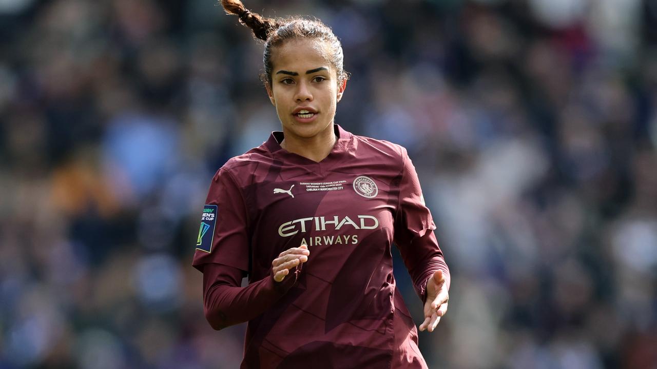 Mary Fowler of Manchester City during Women's League Cup Final. Photo by Catherine Ivill - AMA/Getty Images.