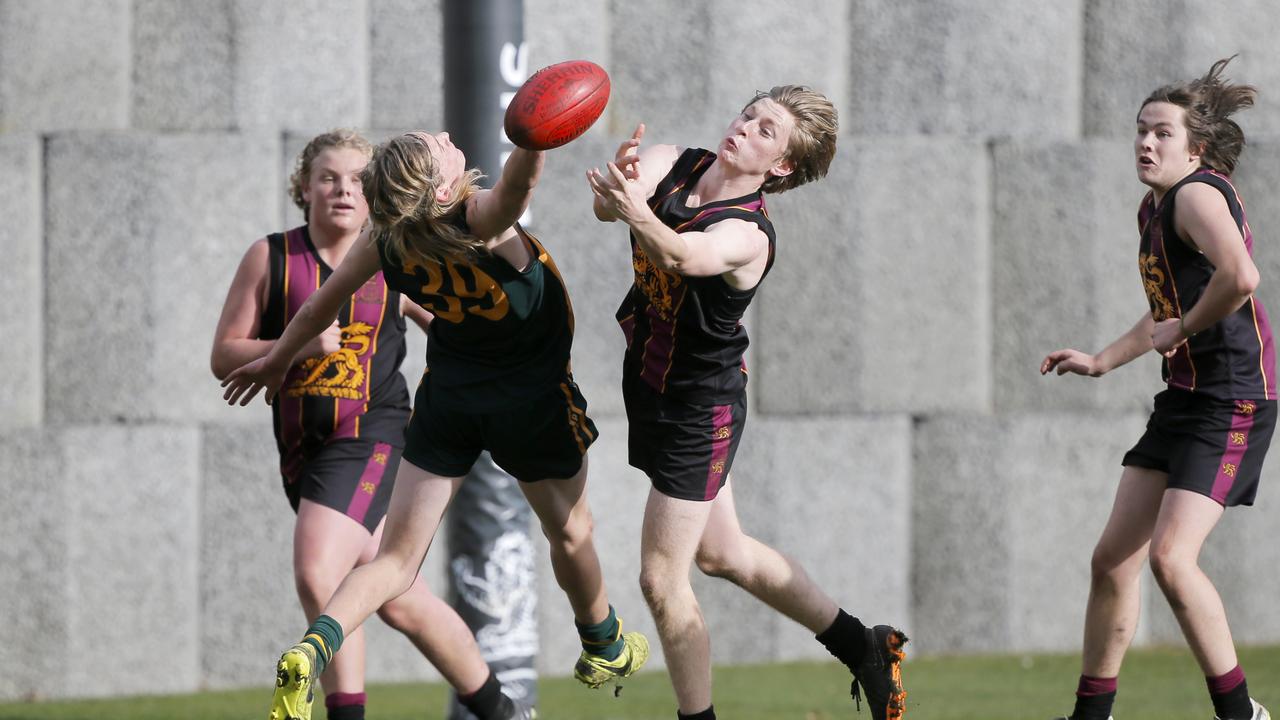 Hutchins 2nd XVIII versus St Patricks in the Sports Association of Independent Schools Australian Rules grand final. Picture. PATRICK GEE