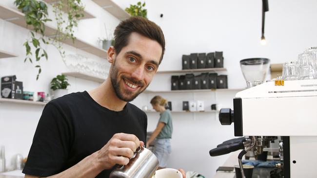 Refinery Coffeen co-owner Brendan Hill. Picture: Tertius Pickard