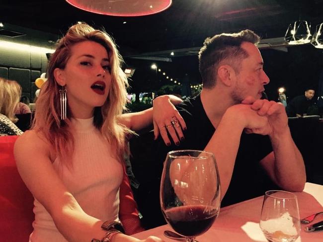 Amber Heard celebrates her birthday with Elon Musk at Moo Moos Bar and Grill in the Gold Coast in 2017.