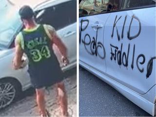 ‘Dog’: Vigilantes spray-paint alleged creep’s car