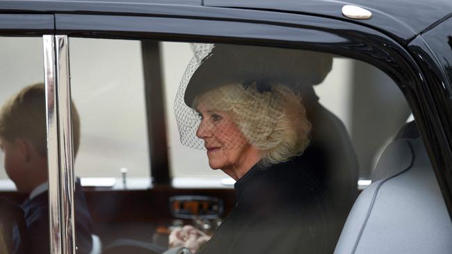 Camilla, Queen Consort, arrived at Queen Elizabeth’s funeral. Picture: Oli Scarff/AFP