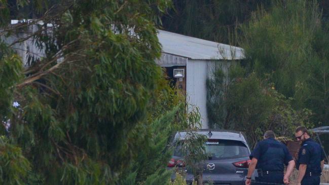 Police investigate the Meningie farm where the backpacker was held and raped. Picture: Brenton Edwards