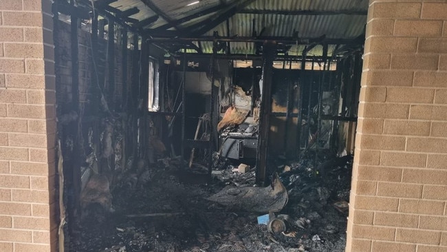 A battery charger under the parent’s mattress is believed to have caused the fire that gutted a house at Park Ridge on Wednesday. Picture – contributed.