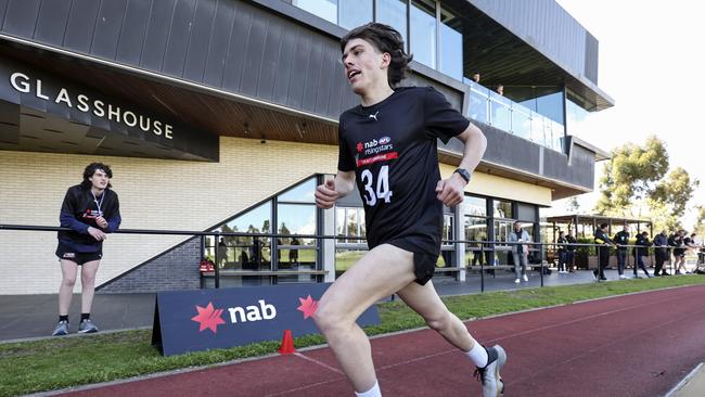 The son of Geelong great Peter Riccardi, Osca completes the 2km time trial during the Victorian state combine. Picture: Martin Keep/AFL Photos