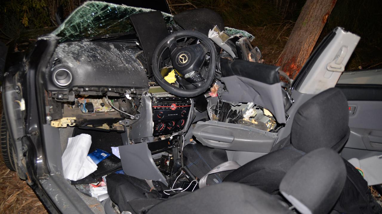 Ms Scott’s car after her 2017 crash. Picture: Supplied