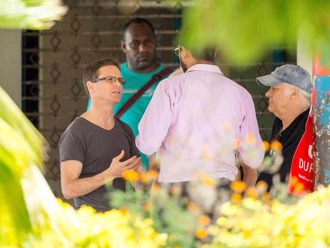 Danny Nikolic and his father John Snr speak before leaving the Lautoka Hospital in Fiji. Picture: Mark Stewart