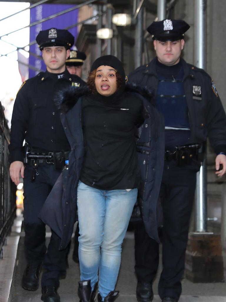 Shanice Aviles after her arrest. Picture: G.N.Miller/NYPost