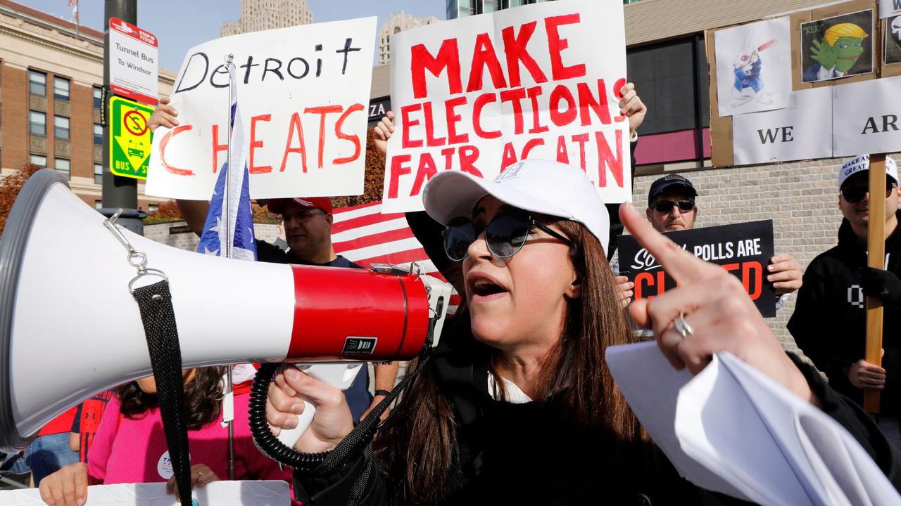 Nahren Anweeya, a supporter of US President Donald Trump, at a protest in Detroit, Michigan. Picture: JEFF KOWALSKY/AFP