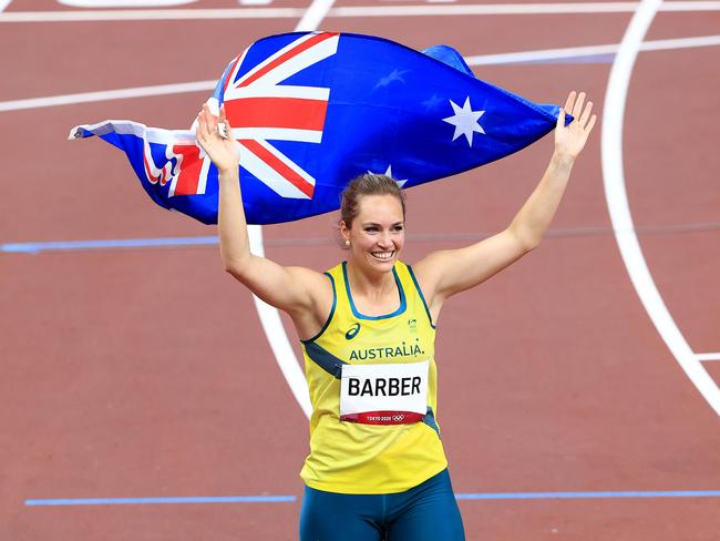 Kelsey-Lee Barber wins Bronze during the women's Javelin final the at the Athletics from the Tokyo Olympic Stadium at the 2020 Tokyo Olympics. Pics Adam Head