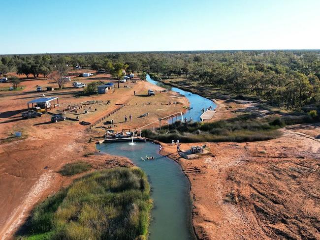 Charlotte Plains is a sheep station near Cunnamulla, but has made a splash as an outback getaway with its personal airstrip and artesian baths. Photo: Contributed.