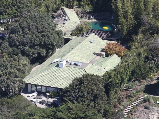 Aerial view of Angelina’s $95,000 per month Malibu rental.