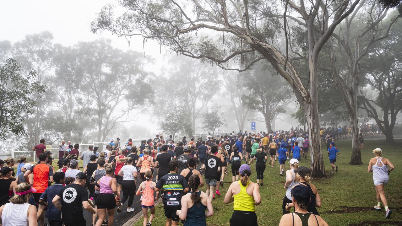 Runners in the 10km event of Peak2Park, Sunday, March 3, 2024. Picture: Kevin Farmer