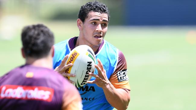 Former Reds flyer Izaia Perese at Broncos training. Picture: AAP
