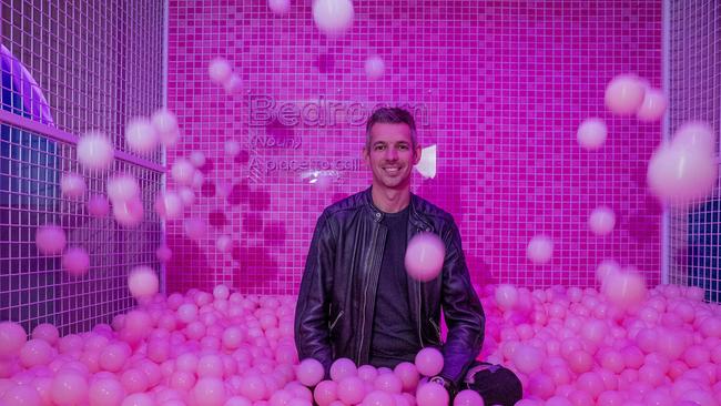 The Bedroom Lounge Bar in Surfers Paradise, has undergone a renovation. Matt Keegan inside the new ball pit. Picture: Jerad Williams