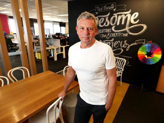 05/02/2020 Anthony Hynes, founder of eNett at his office in Melbourne.Picture: David Geraghty / The Australian.