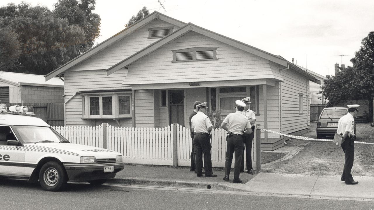 Police outside Ms Steward’s Geelong home. Picture: Supplied