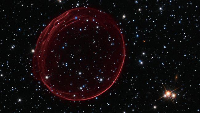 Now you see it, now you don’t. A supernova remnant.