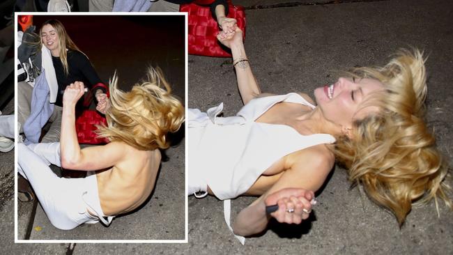 Francesca Eastwood stacks it on wild night out. Picture: Backgrid