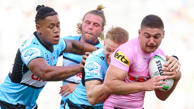 Mavrik Geyer had a dream first outing for the Penrith Panthers. (Photo by Brett Hemmings/Getty Images)