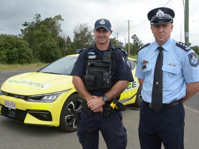 Warning drivers to expect a heavy police presence on our roads over the coming weeks are (from left) Senior Constable Will Goodwin and Acting Inspector Brett Everest.