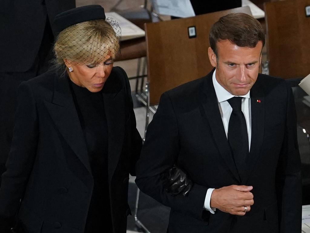 French President Emmanuel Macron and his wife Brigitte Macron. Picture: AFP