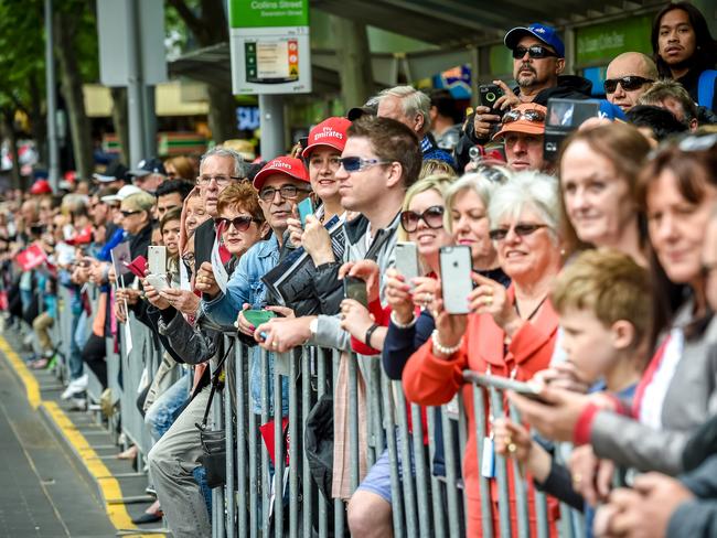 Thousands are expected to again line CBD streets for the Cup parade. Picture: Jake Nowakowski