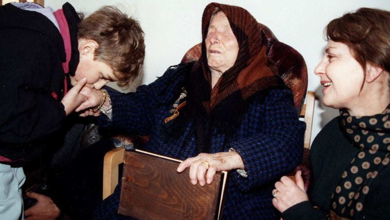 Baba Vanga greeting one of her fans.