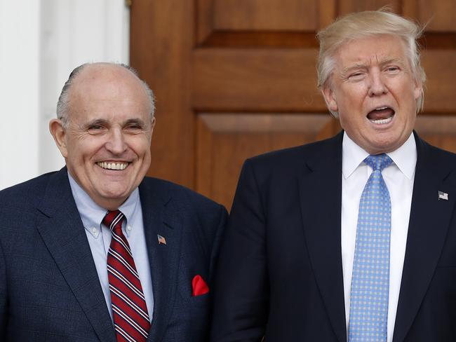 Former New York mayor Rudy Giuliani may have added to the legal headaches of his new client and old friend Mr Trump. Picture: Carolyn Kaster/AP