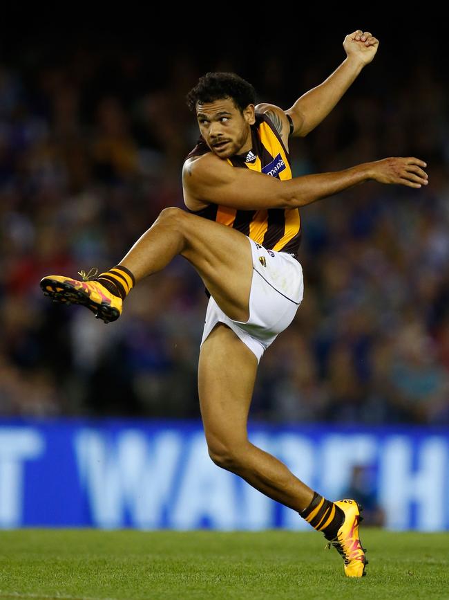 Hawthorn champion Cyril Rioli came face-to-face with his old coach this week. Picture: Michael Willson/AFL Media/Getty Images.