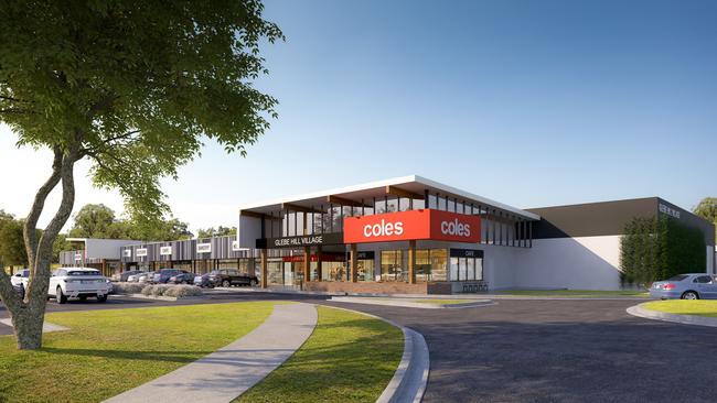 An artist’s impression of the Coles store at Glebe Hill.