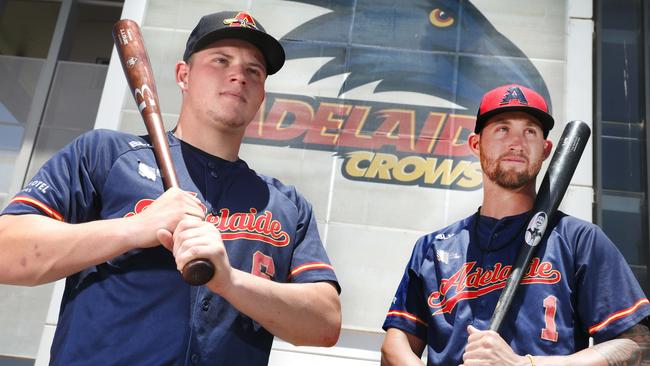 Adelaide Giants young guns Mitch Edwards and Aaron Whitefield re-signed on the back of its Adelaide Crows partnership. Picture: Dean Martin